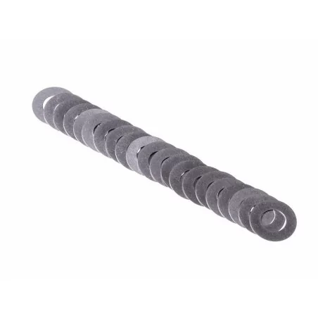 Juego de 20 arandelas INOX 0,1 mm - Ø4 mm, mejora la alineación y rendimiento.