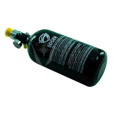 Botella HPA Soger 0.8L 3000 PSI en aluminio resistente.