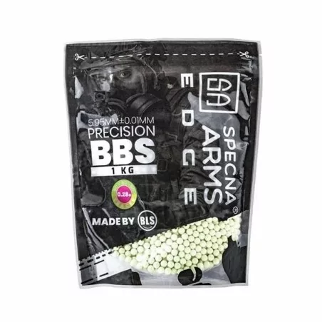 BOLAS 0.28G BIO TRAZADORAS SPECNA ARMS VERDES INCLUYE 3570 BBS DE AIRSOFT