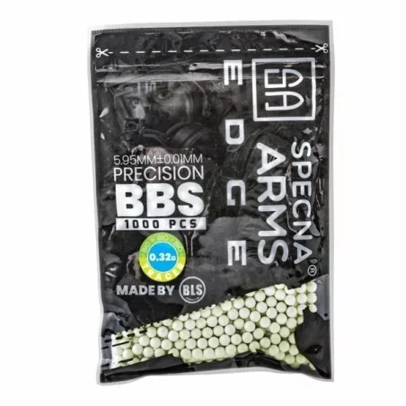 BOLAS 0.32G BIO TRAZADORAS SPECNA ARMS VERDES 1000 BOLAS DE AIRSOFT