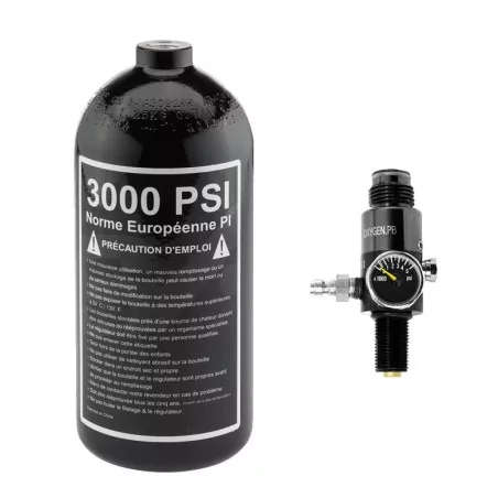 Pack botella aluminio 0.8L con regulador 3000 PSI para sistemas HPA airsoft