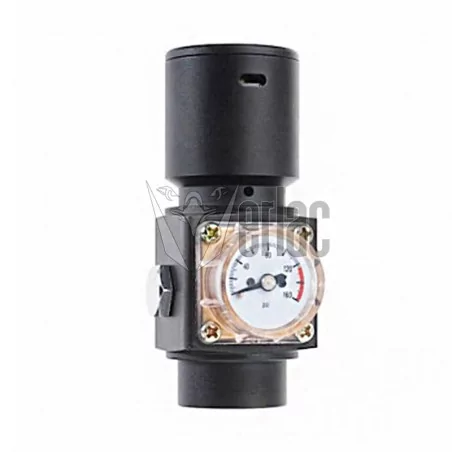 Regulador HPA BALYSTIK Oxygen negro doble salida 150PSI para sistemas aire comprimido