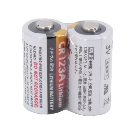 PILA VLC PRO LITIO CR123A 3.0V 1400MAH SE VEN DOS PILAS PLANO DE FRENTE