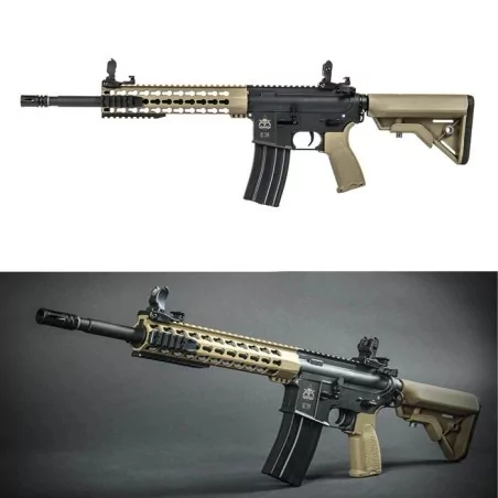 Evolution Recon S 14.5 Carbontech Negra/Tan réplica airsoft con cañón precisión