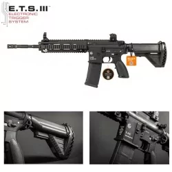 E-416 réplica airsoft full metal HK416 con gatillo electrónico ETS III