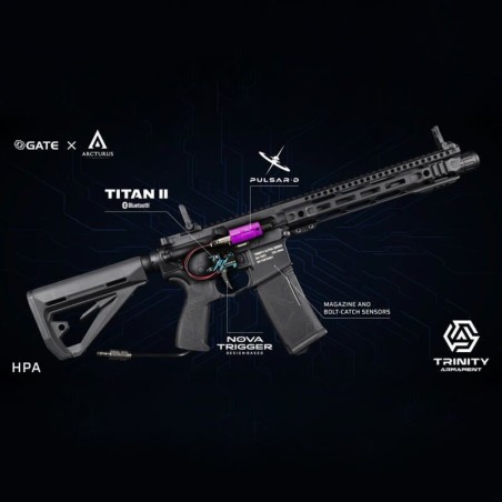 RÉPLICA HPA M4 GATE TRINITY 15" NEGRA ▷ ALTO RENDIMIENTO · VSGun