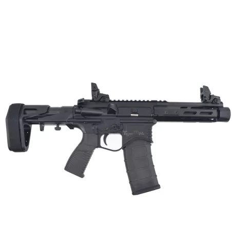 Réplica PDW Eagle 6.5" GBB Golden Negro con construcción en metal y fuerte retroces