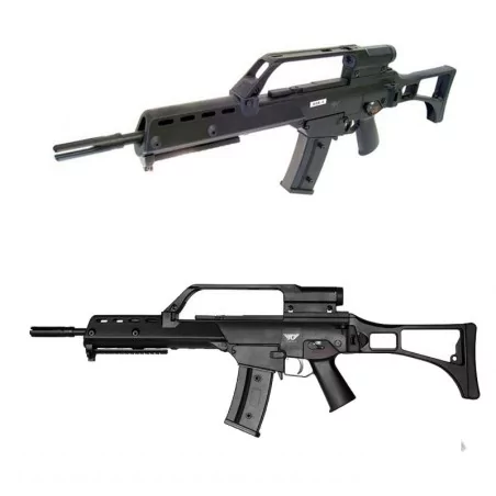 Réplica G36 Jing Gong G608-3 Black con cuerpo de ABS y guardamanos RIS de metal