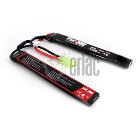 BATERIA LIPO MARCA VLC PRO 7.4V 1300 DE DOS MODULOS CONECTOR TAMIYA