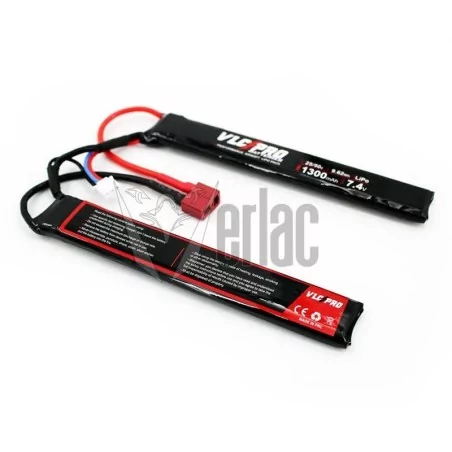 BATERIA MARCAVLC PRO 7.4V 1300 MAH 25C-50C 2 MODULOS TDEAN PARA AIRSOFT