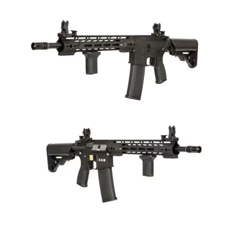 Réplica SA-E14 EDGE 2.0 ASTER NEGRA Specna Arms con sistema FULL MR-HOP de alta precisión.