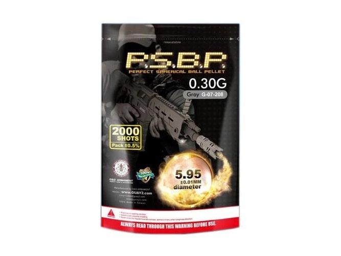 BOLSA DE BOLAS MARCA G&G 0,30G 2000 BBS GRISES/BLANCAS