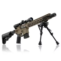 Fusil LT-32 DMR Lancer Tactical tan/negro con mira de aumentos y bipode incluidos