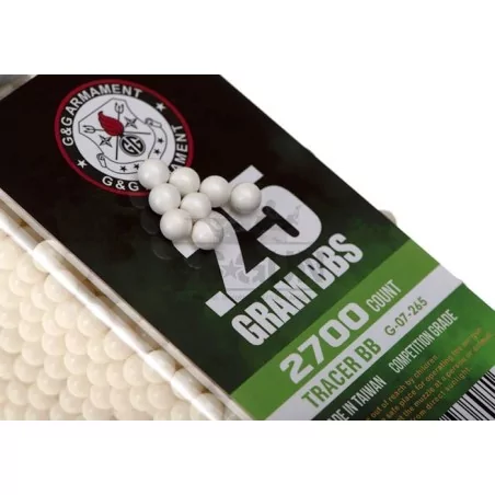 BOLAS TRAZADORAS G&G 0.25G 2700 VISTA LATERAL AMPLIADA