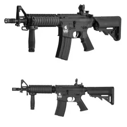 LT-02 G2 M4 CQBR negro Lancer Tactical con raíles picatinny y grip para principiantes airsoft