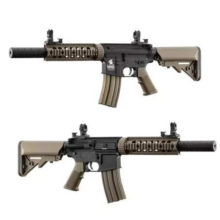 LT-15 GEN2 M4 tan/negro Lancer Tactical guardamanos 12" para principiantes airsoft