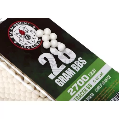 BOLAS TRAZADORAS G&G 0.28G 2700 BBS VERDES