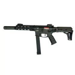 Sub-Fusil LT-35 Gen2 9mm Battle X PDW negro con silenciador QD y pistón metálico mejorado