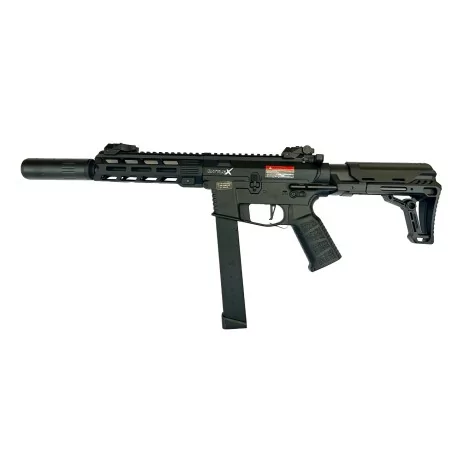 Sub-Fusil LT-35 Gen2 9mm Battle X PDW negro con silenciador QD y pistón metálico mejorado