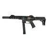 Sub-Fusil LT-35 Gen2 9mm Battle X PDW negro con silenciador QD y pistón metálico mejorado