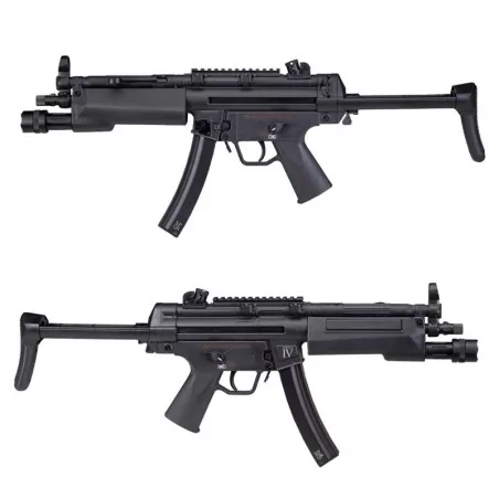 MP5 Secutor Virtus IV AEG con linterna táctica integrada, conector T-Dean y culata retráctil