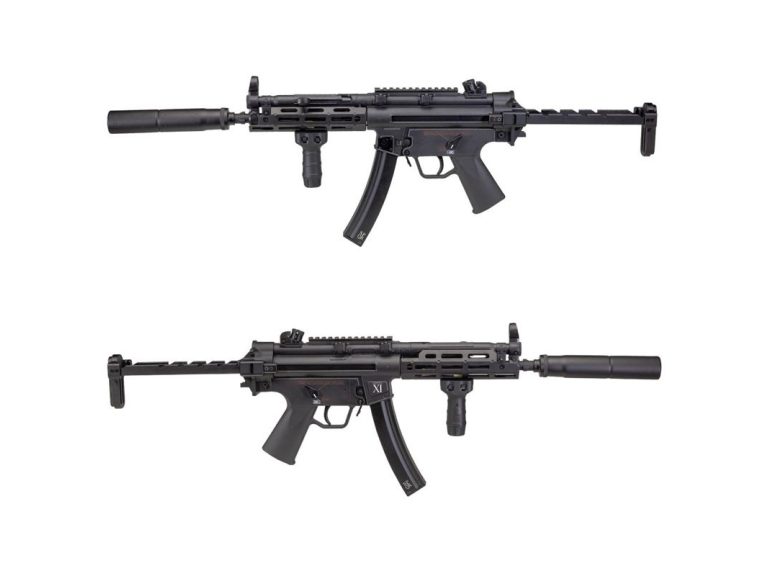 MP5 Secutor Virtus XI AEG con silenciador desmontable, guardamanos M-LOK y conector T-Dean mejorado