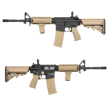 Replica Specna Arms RRA SA-E03 EDGE Carbine tan/negra para airsoft.