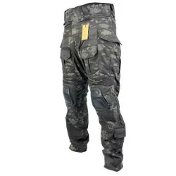 PANTALON CONQUER DLX CAMUFLAJE MULTICAM BLACK ENFOQUE LATERAL