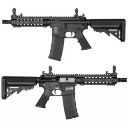 Réplica Specna Arms SA-F01 FLEX negra, táctica y flexible para airsoft.