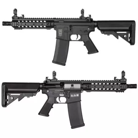 Réplica Specna Arms SA-F01 FLEX negra, táctica y flexible para airsoft.