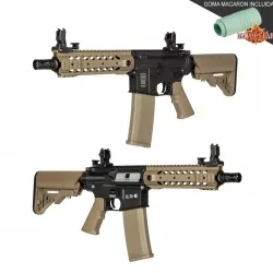 Réplica Specna Arms SA-F01 FLEX negro/tan con MOSFET X-ASR, alta precisión para airsoft.