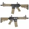 Réplica Specna Arms SA-F01 FLEX tan/negra, versátil y precisa para airsoft.