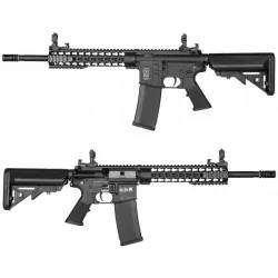 Réplica Specna Arms SA-F02 FLEX negra, precisa y de alto rendimiento para airsoft.