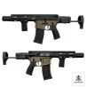 Réplica AEG M4 VFC Avalon Negra/Tan Gate Aster Maple Leaf: airsoft compacto.