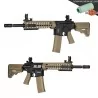 Réplica Specna Arms SA-F02 FLEX negro/tan con MOSFET X-ASR, alta precisión para airsoft.
