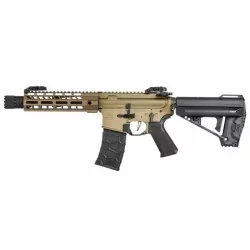 Réplica AEG M4 VFC Avalon Saber CQB Negro/Tan Gate Aster Maple Leaf: airsoft compacto.