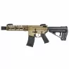 Réplica AEG M4 VFC Avalon Saber CQB Negro/Tan Gate Aster Maple Leaf: airsoft compacto.