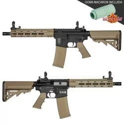 Réplica Specna Arms SA-F03 FLEX negra con MOSFET X-ASR, alto rendimiento y precisión para airsoft.