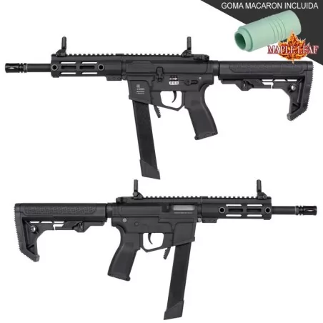 Réplica Specna Arms SA-FX01 FLEX negra con MOSFET X-ASR, rendimiento superior para airsoft.
