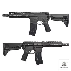 Réplica GBB M4 VFC BCM MCMR MK2 8.5 Negra: airsoft gas blowback compacta.