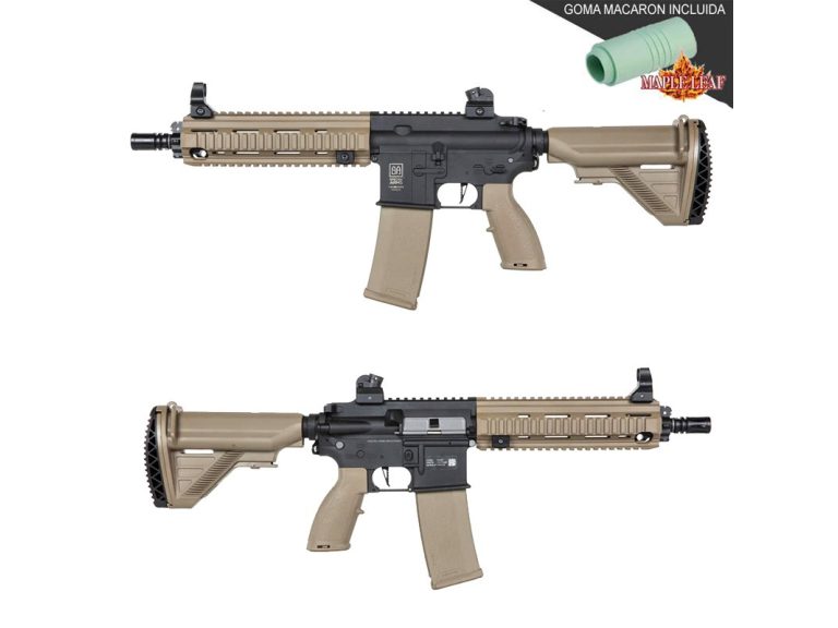 Réplica SA-F06 FLEX tan con gatillo ETU y goma Maple Leaf