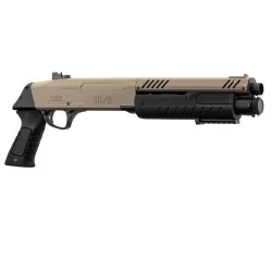Escopeta Fabarm STF/12 Corta Muelle 3 BBS Tan: réplica airsoft compacta.