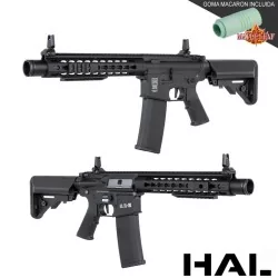 Fusil SA-C07 HAL negro con goma Maple Leaf para airsoft táctico