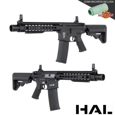 Fusil SA-C07 HAL negro con goma Maple Leaf para airsoft táctico