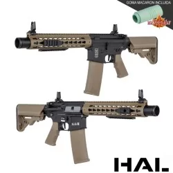 Fusil SA-C07 HAL Tan/Negro con goma Maple Leaf para airsoft pro