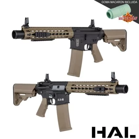 Fusil SA-C07 HAL Tan/Negro con goma Maple Leaf para airsoft pro