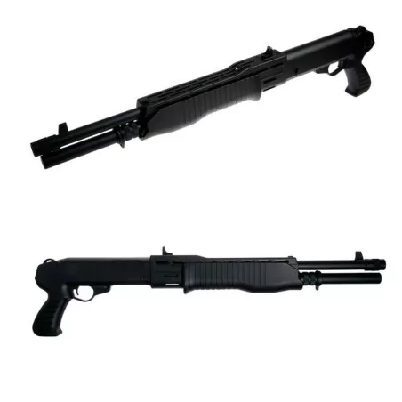 Escopeta Recortada Muelle M63 Double Eagle de polímero que dispara 3 bolas.