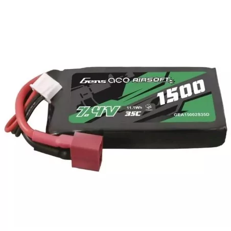 BATERÍA MARCA GENS ACE CAPACIDAD DE 7.4V 35C 1500MAH CONECTOR TDEAN
