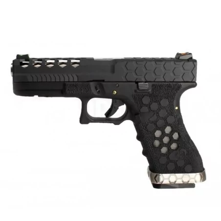 Pistola Armorer Works Vx0101 Negro GBB con corredera pulida y miras de fibra