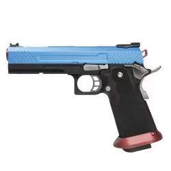 Pistola Hi-capa Armorer Works HX1105 Azul GBB para AIPSC con miras de fibra